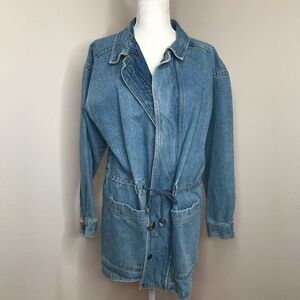 Vintage Denim drawstring anorak jacket‎